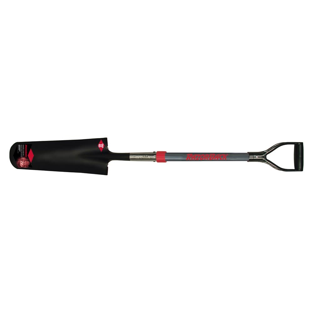 Razorback 16″ Drain Spade with 30″ Fiberglass Handle and Cushion D-Grip - Flockneti
