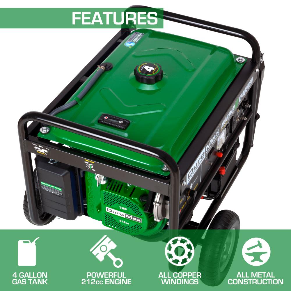 Duromax 4850-Watt Gasoline/Propane Portable Generator - Flockneti