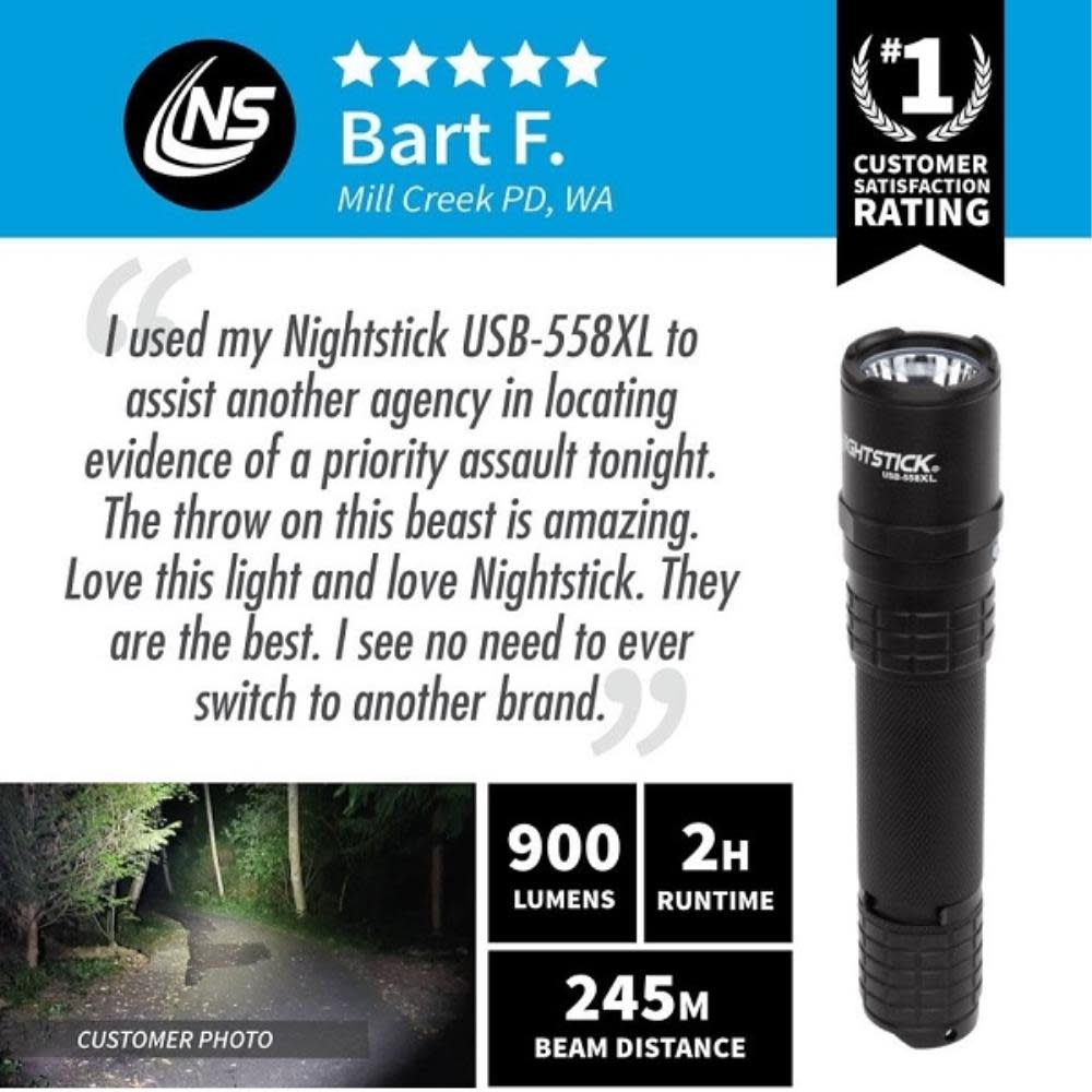 Nightstick USB Tactical Rechargeable Flashlight - Flockneti