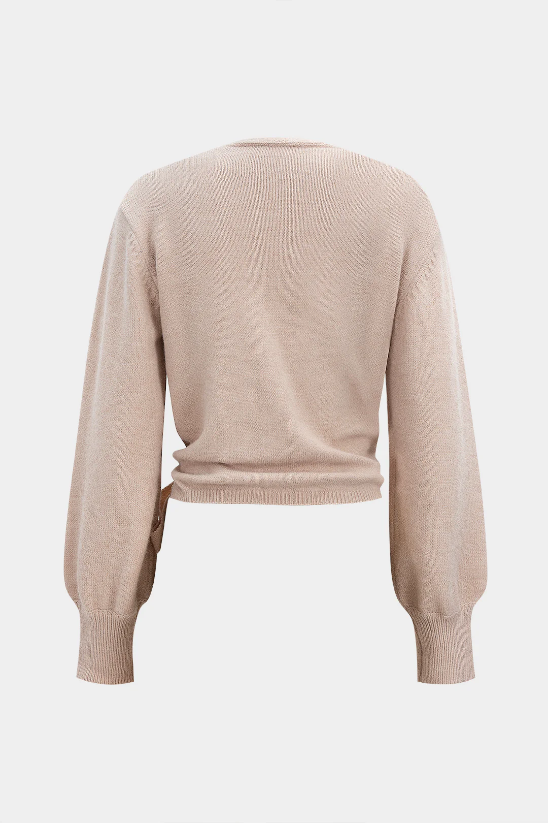 Knit Strappy V-Neck Long-Sleeve Top - Flockneti