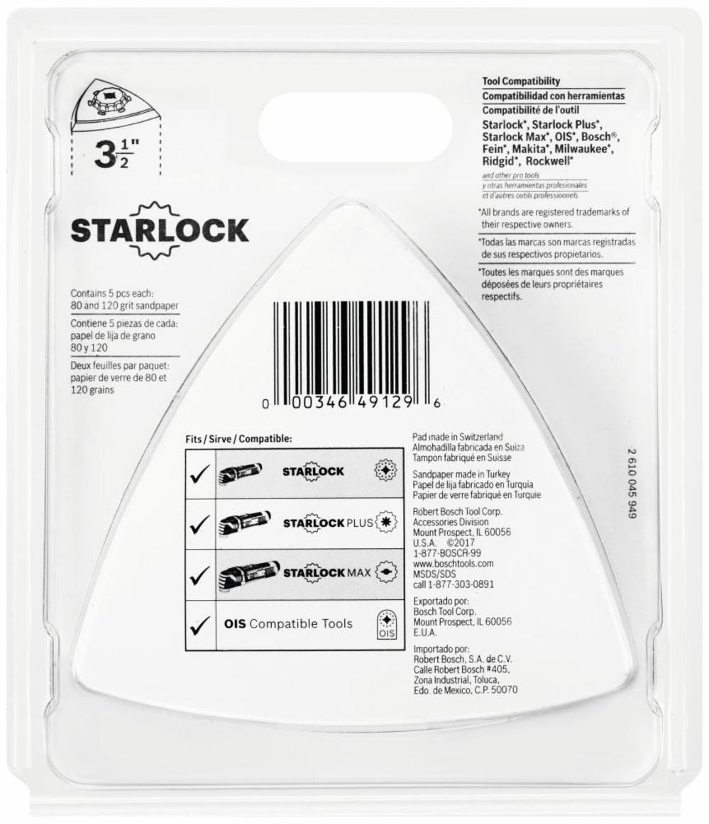 Bosch 11 pc. Starlock Oscillating Multi-Tool Delta Sanding Pad Kit - Flockneti