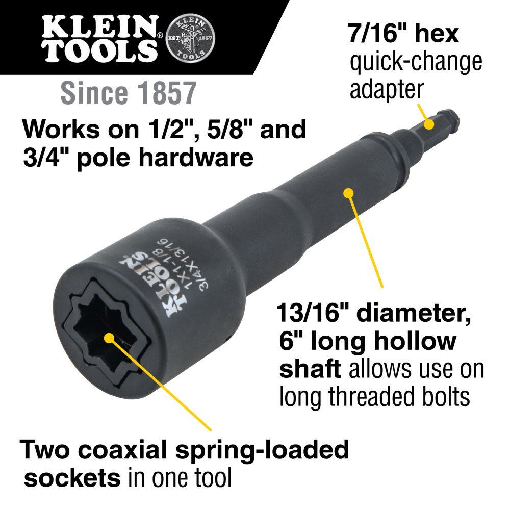 Klein Tools 4-in-1 Square Impact Socket - Flockneti