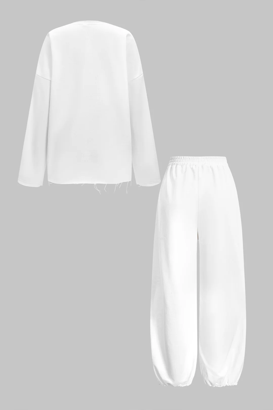 Round Neck Long-Sleeve Top And Pants Set - Flockneti
