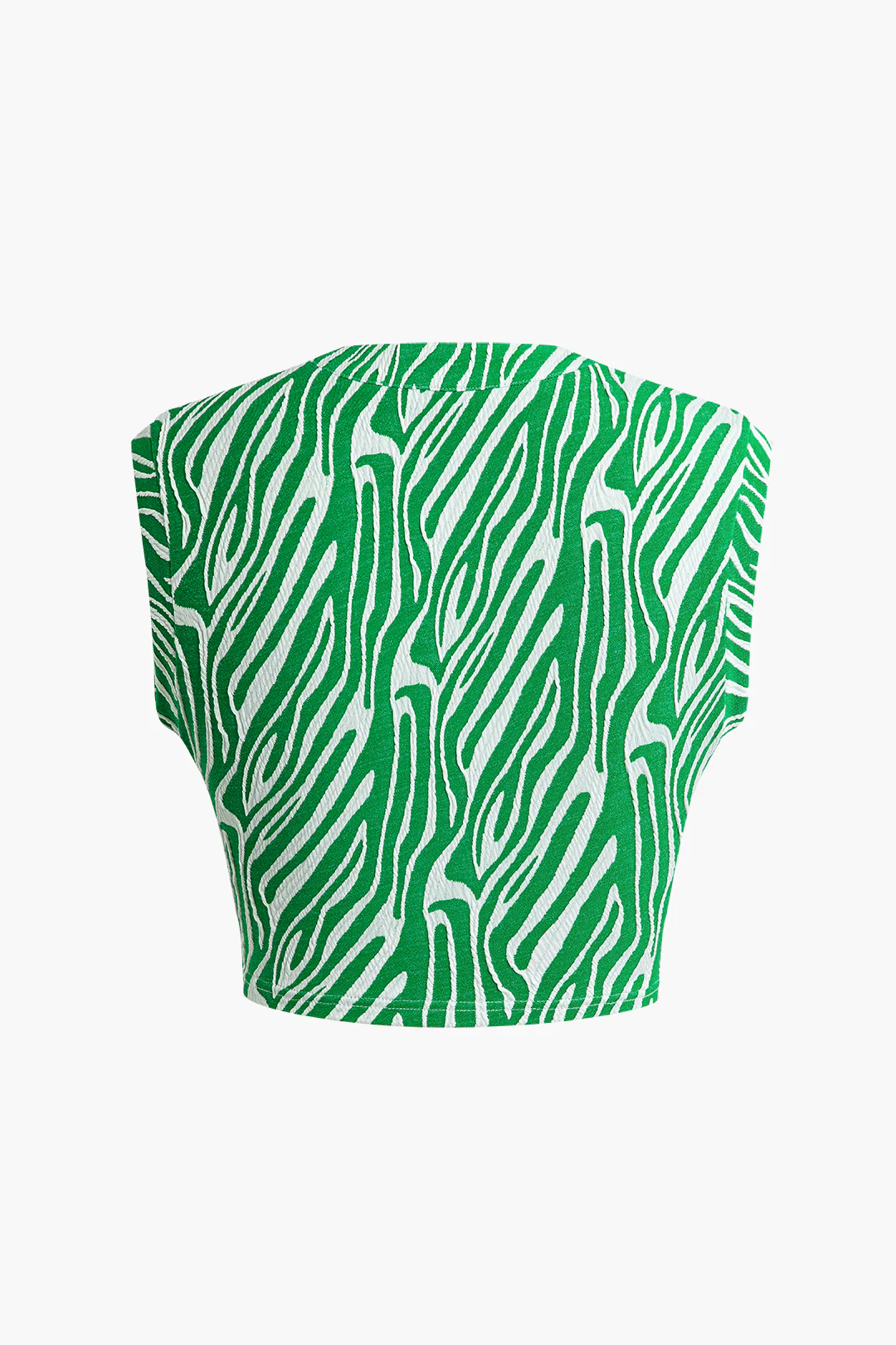 Zebra Print V-neck Sleeveless T-shirt - Flockneti