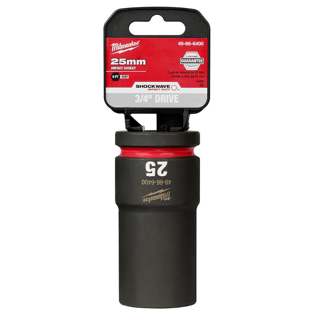 Milwaukee SHOCKWAVE Impact Duty Socket 3/4″ Drive 25MM Deep 6 Point - Flockneti