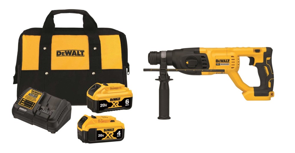 DEWALT 20V MAX XR 1″ Rotary Hammer Drill D Handle & Battery Starter Kit Bundle - Flockneti