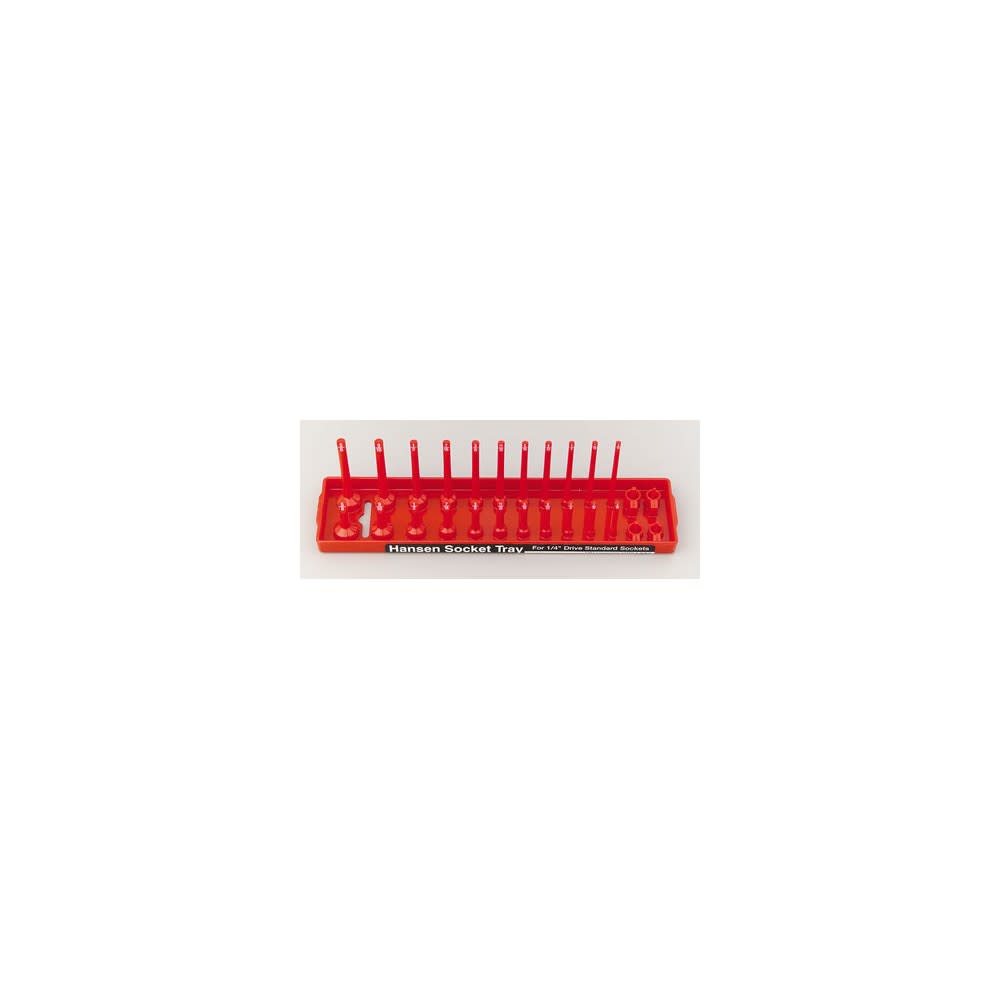 Hansen Global 2 Row Socket Tray 1/4″ Drive 26 Slot SAE Red - Flockneti
