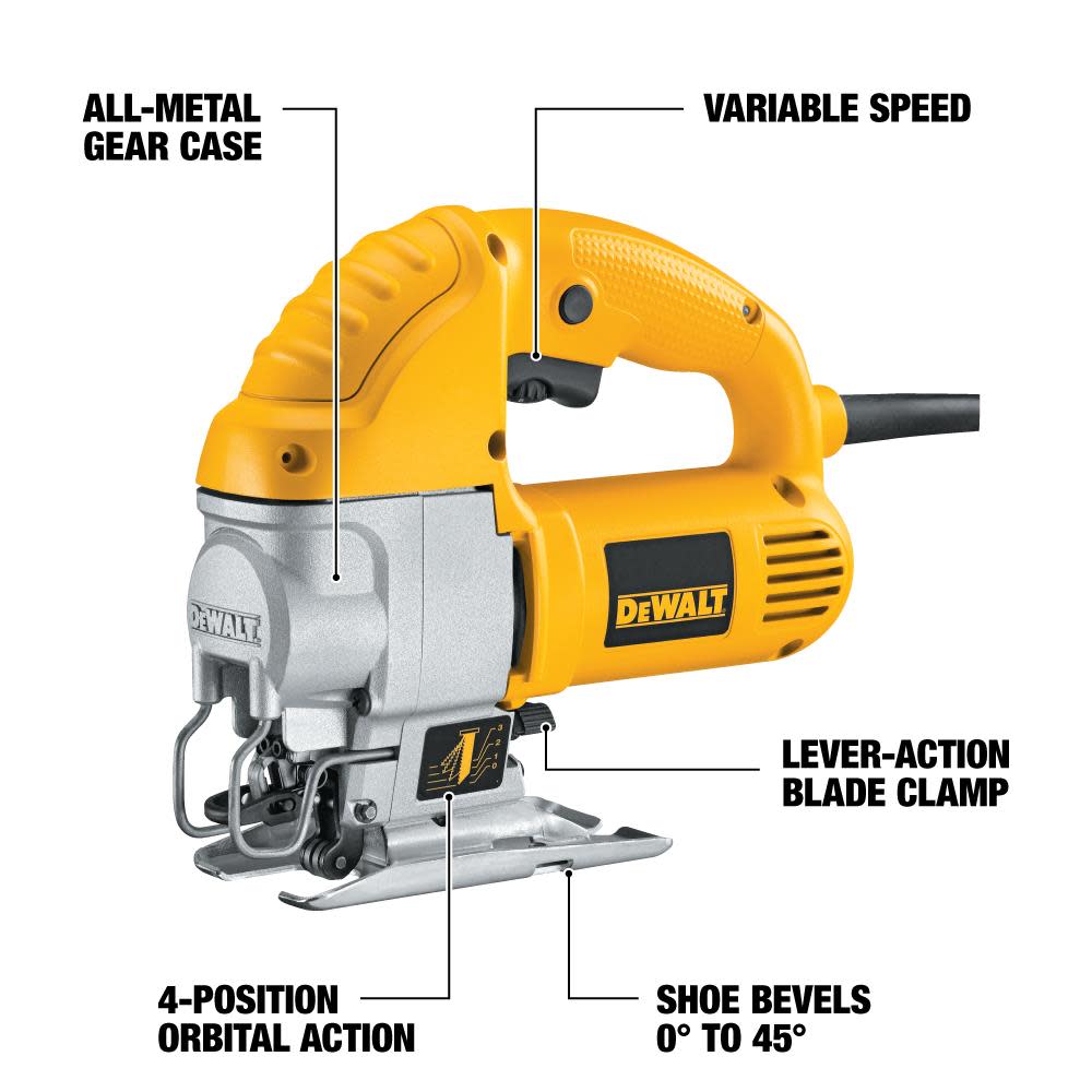DEWALT HEAVY-DUTY COMPACT JIG SAW KIT (DW317K) - Flockneti