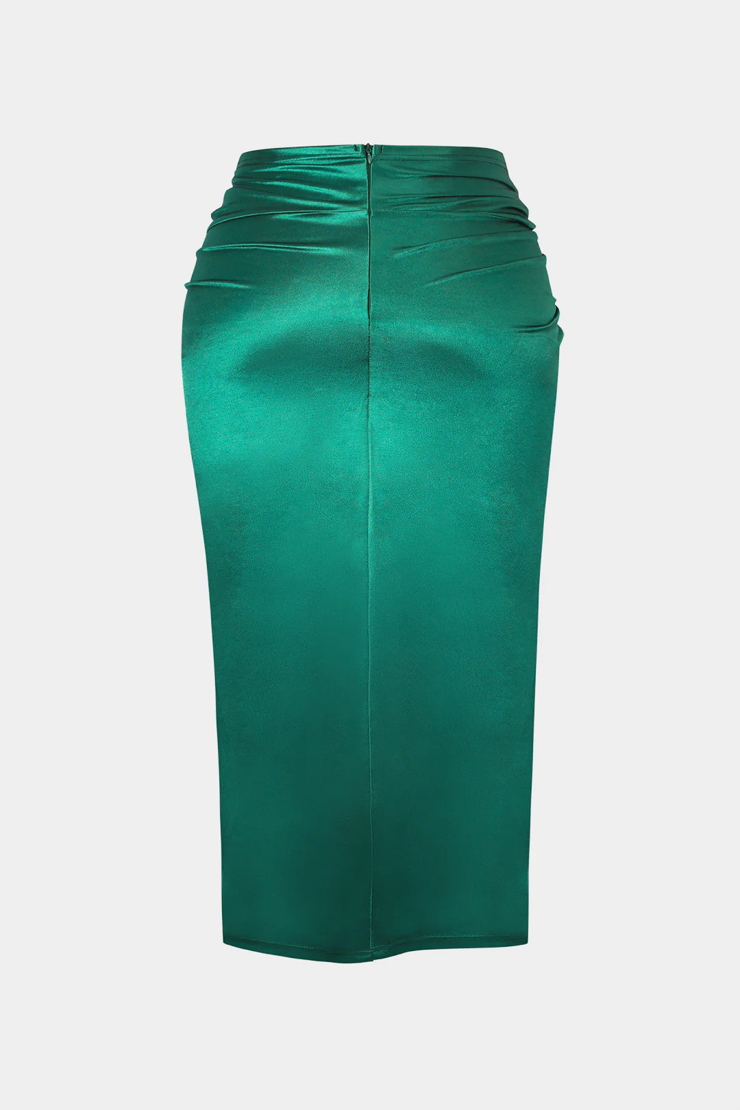 Plus Size Satin Twist Knot High Waist Skirt - Flockneti