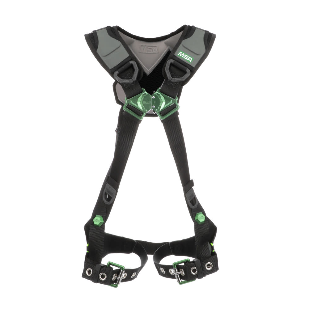 MSA Safety Works V FLEX Harness Standard Back D Ring Tongue Buckle Leg Straps - Flockneti