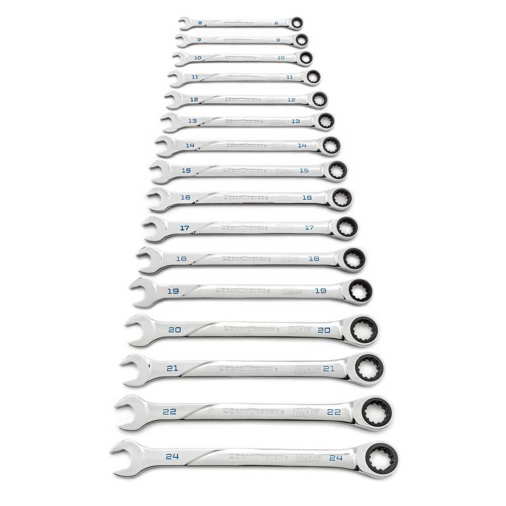 GEARWRENCH 16 Pc 120XP Universal Spline Metric XL Combination Ratcheting Wrench Set - Flockneti