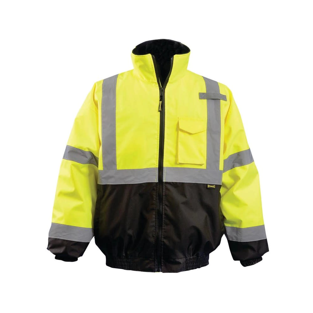 Occunomix Hi-Vis Yellow Value Black Bottom 2-in-1 Bomber Jacket Medium - Flockneti