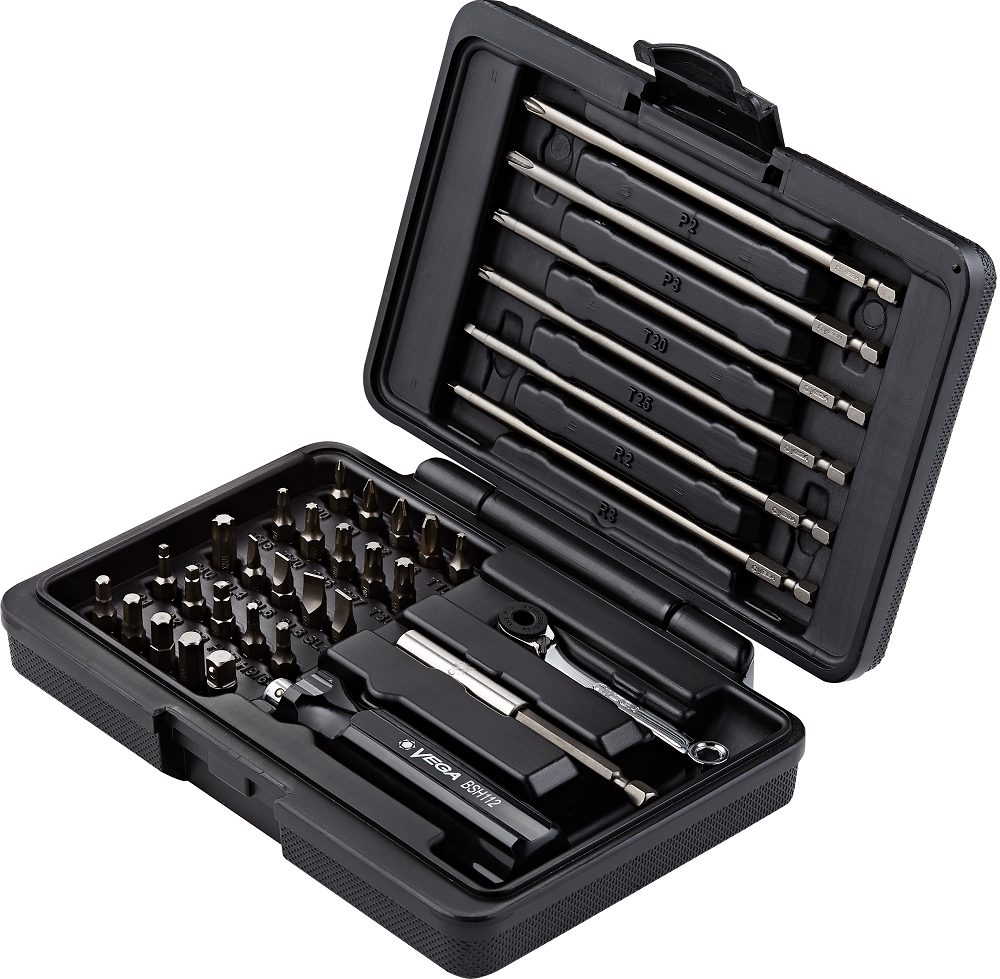 Vega Bit & Hand Driver Set with Ratchet 34pc - Flockneti
