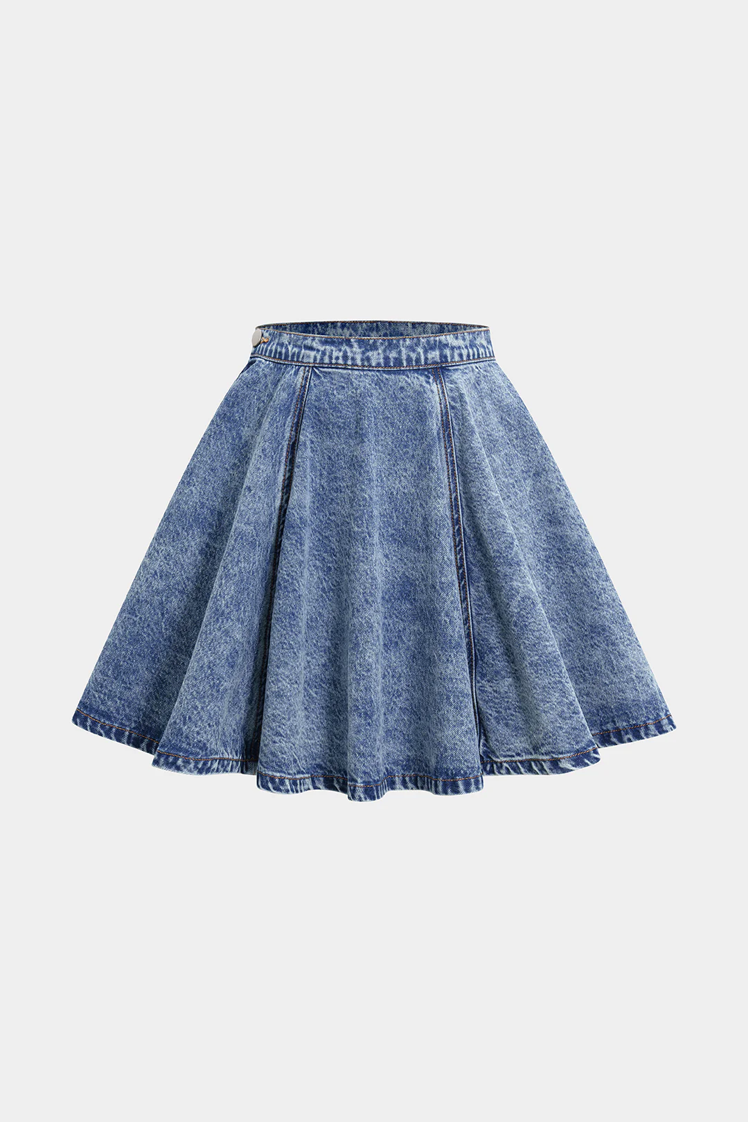 Denim Ruched Mini Skirt - Flockneti