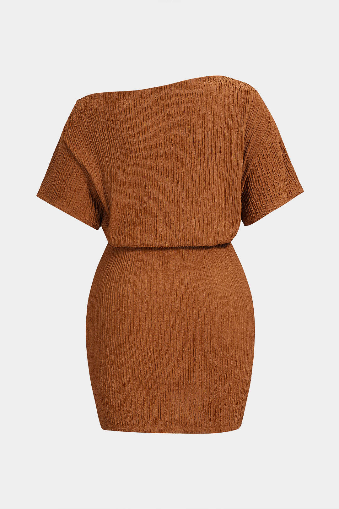 Plus Size One Shoulder Short Sleeve Mini Dress - Flockneti