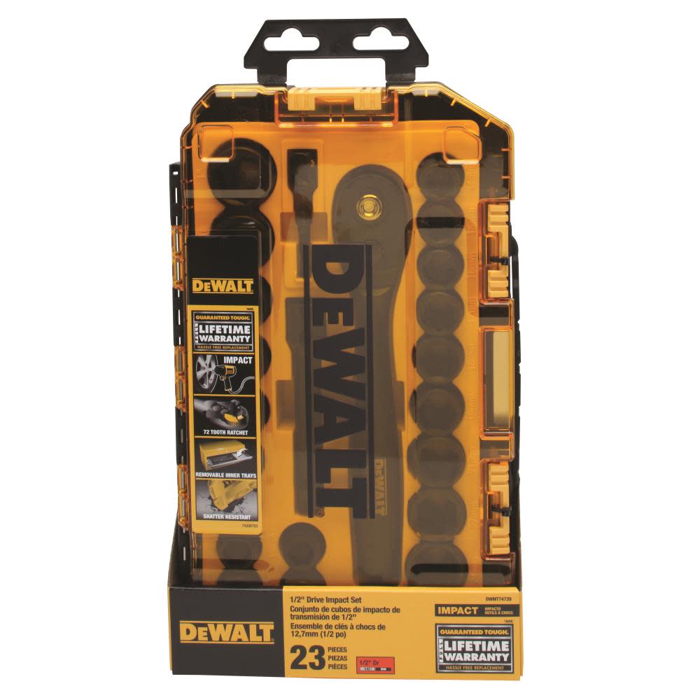 DEWALT Tough Box 23 pc. 1/2 Drive Impact Socket Set - Flockneti