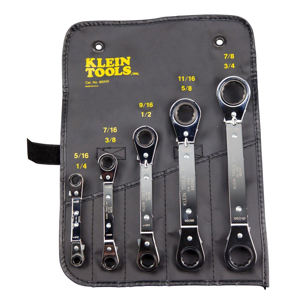 Klein Tools Reverse Ratchet Box Wrench Set 5 Pc - Flockneti