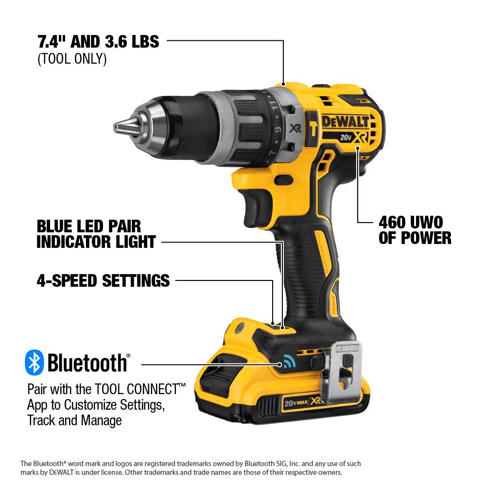 DEWALT 20V MAX XR Tool Connect Compact Hammerdrill Kit - Flockneti