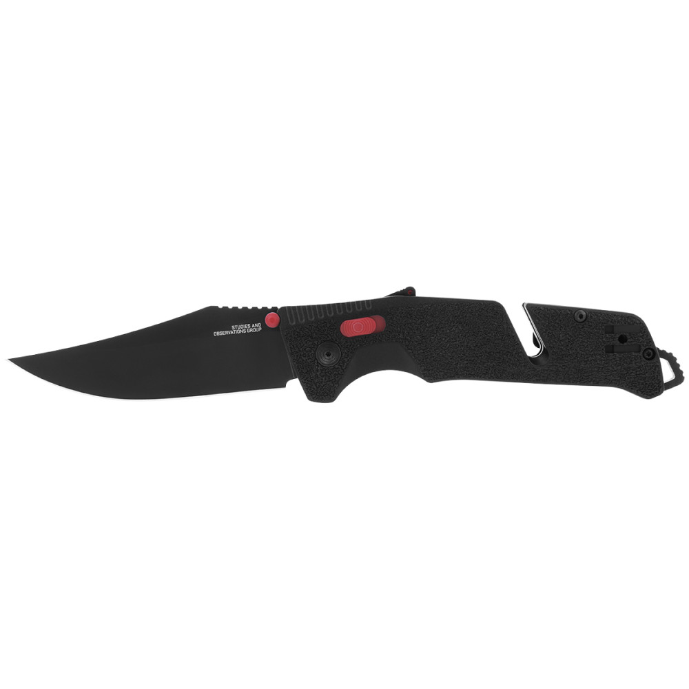 SOG Trident Pocket Knife Black & Red Straight 3.75″ Blade - Flockneti