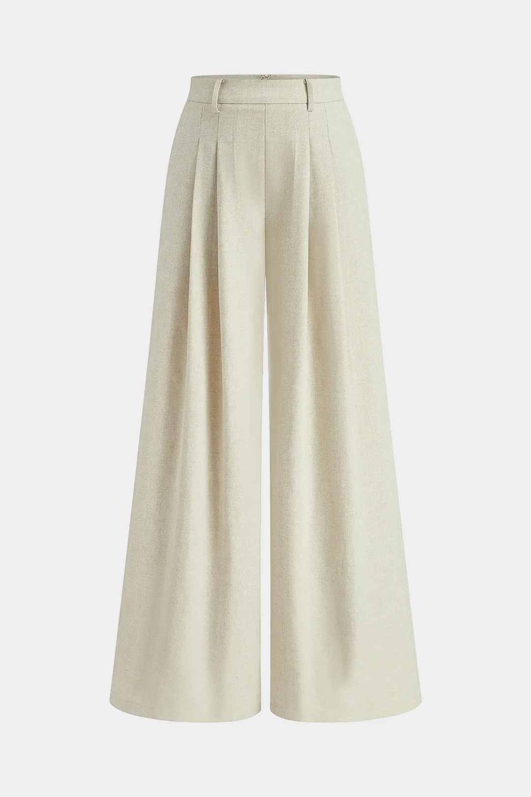 Linen High Waist Ruched Wide Leg Pants - Flockneti