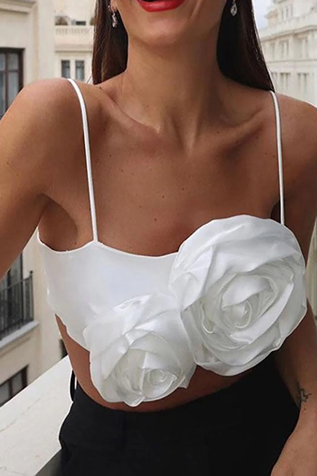 3D Flower Decor Cami Top - Flockneti