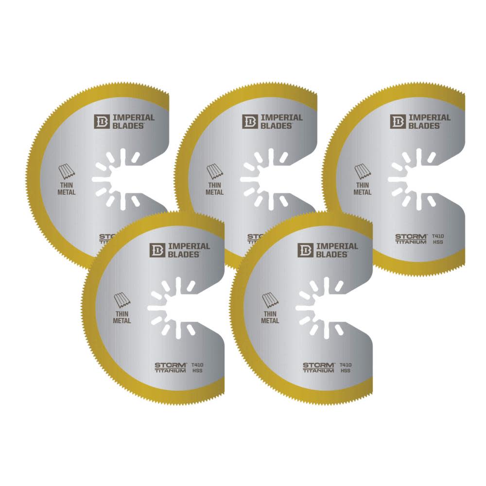 Imperial Blades IBOAT410-5 One Fit 3-1/8″ Storm Titanium Thin Metal Segment Blade 5PC - Flockneti
