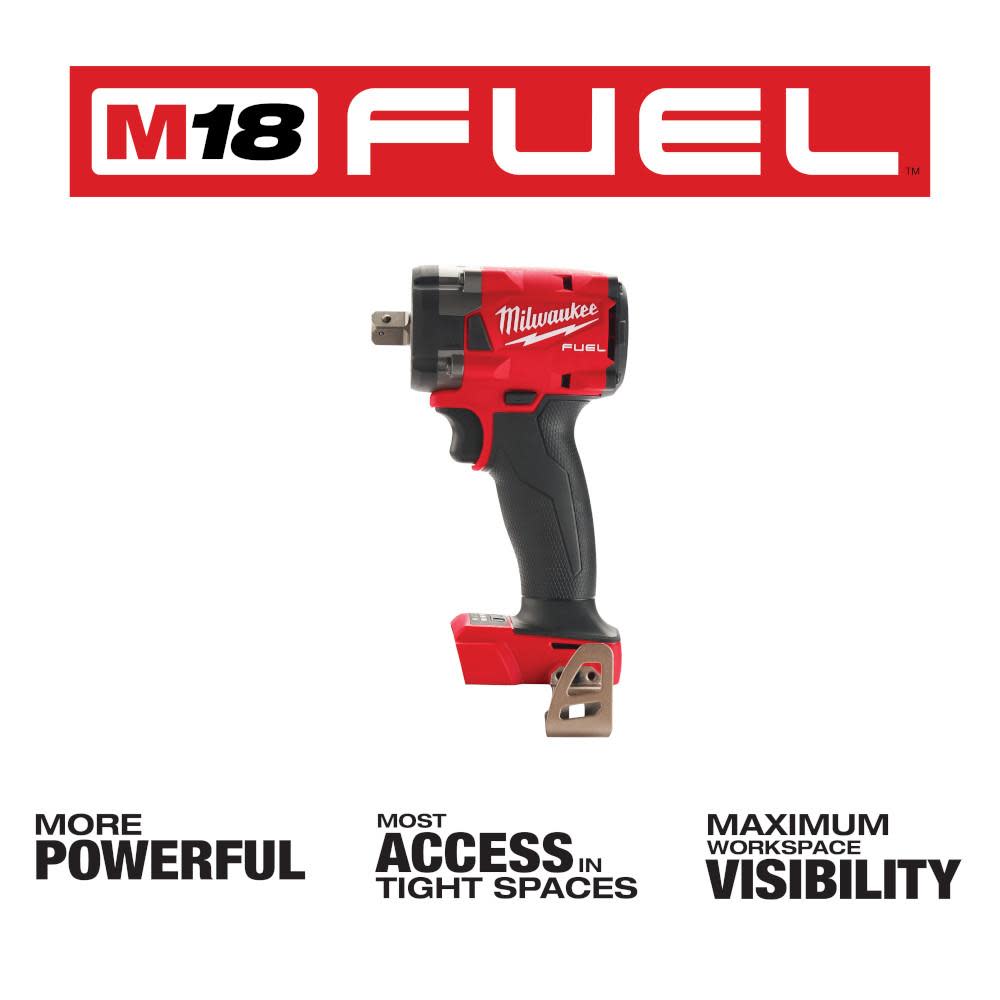 Milwaukee M18 FUEL 1/2 Compact Impact Wrench with Pin Detent - Flockneti