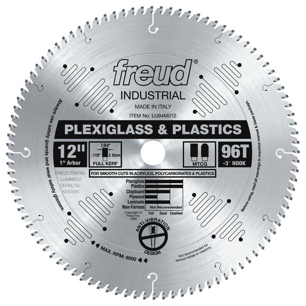 Freud 12″ Blade for Plexiglass/Plastics - Flockneti