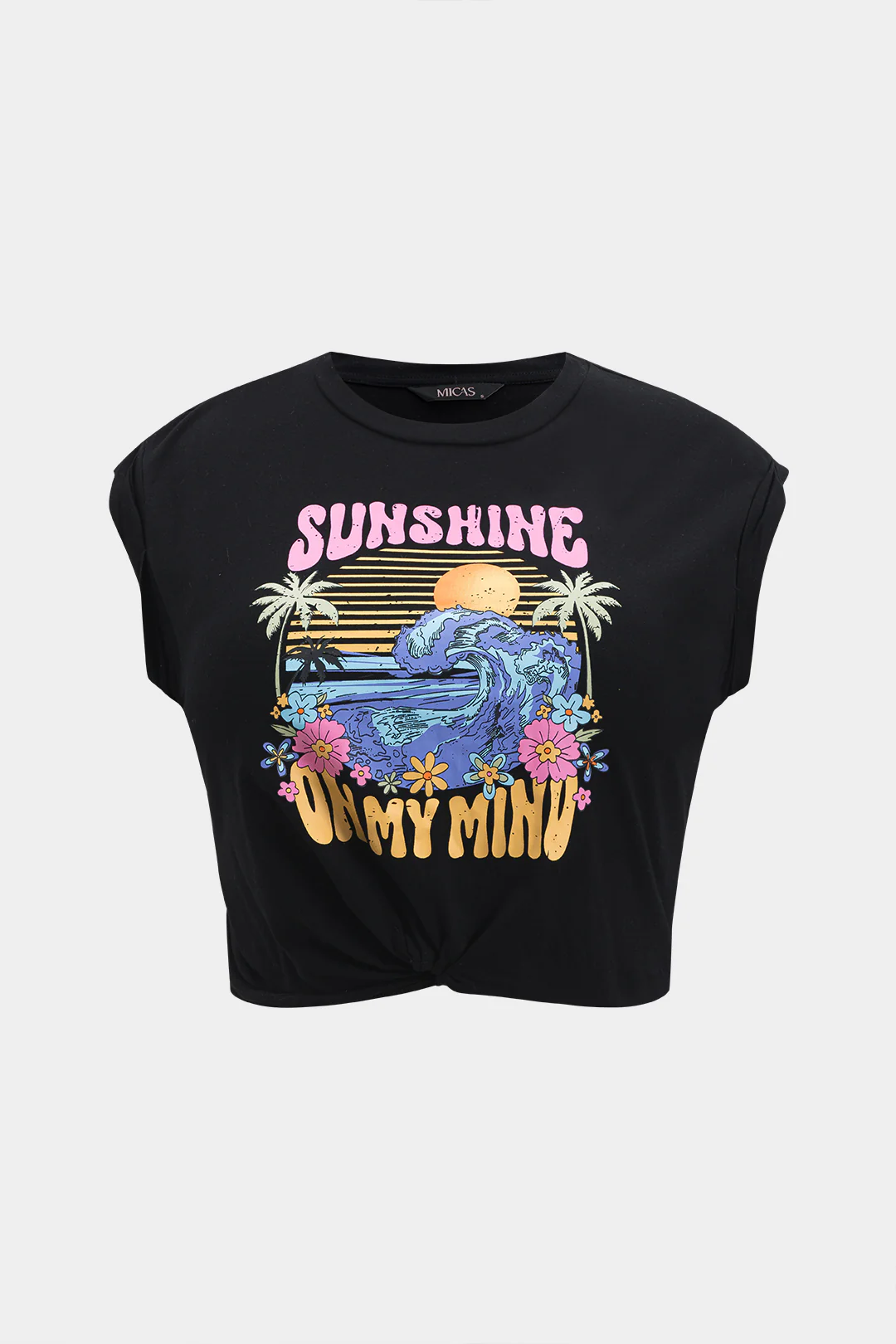 Plus Size Sea Letter Print Short Sleeve T-Shirt - Flockneti