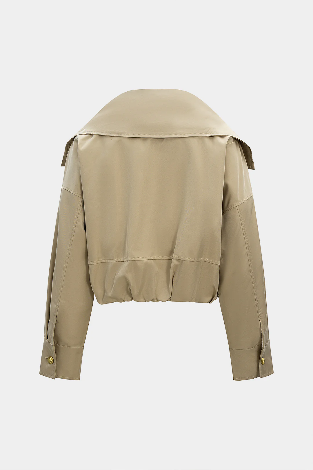 Lapel Zipper Cropped Jacket - Flockneti