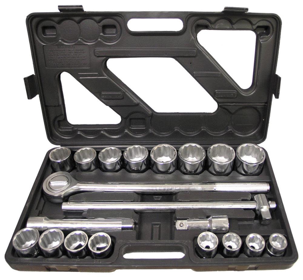 Allied International Harvest Forge 21pc 3/4In Dr Heavy Duty SAE Socket Set - Flockneti