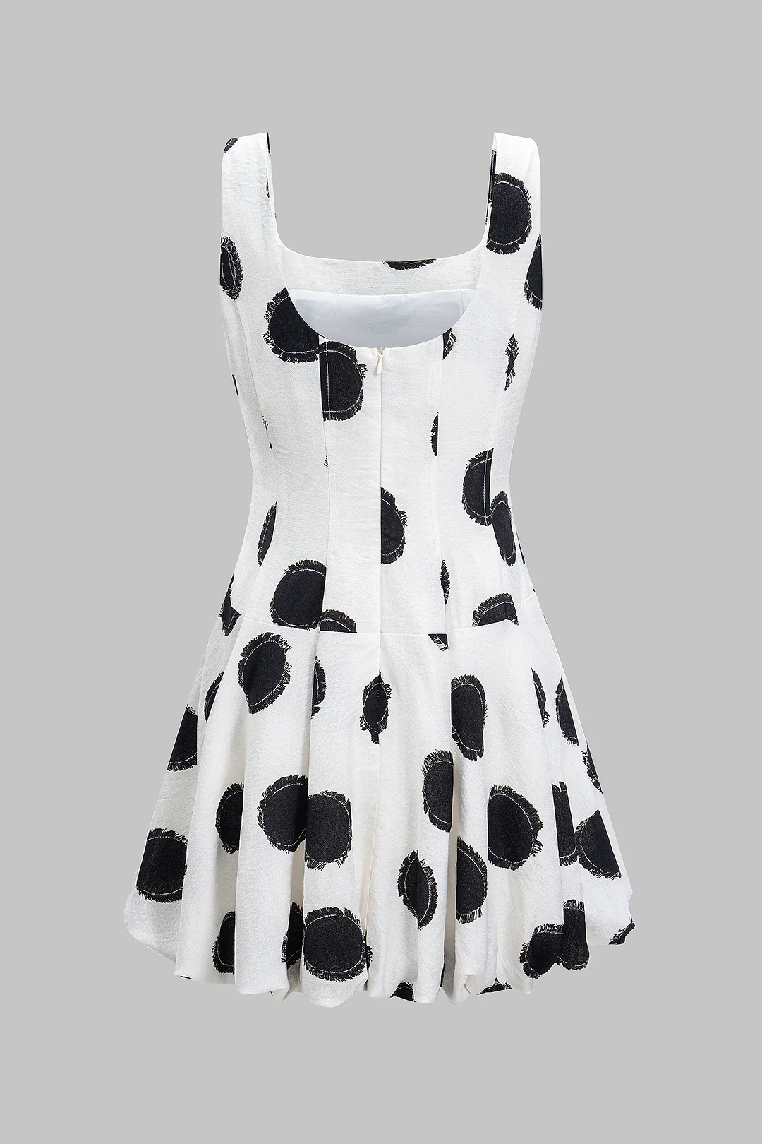Polka Dots Print V-Neck Sleeveless Mini Dress - Flockneti