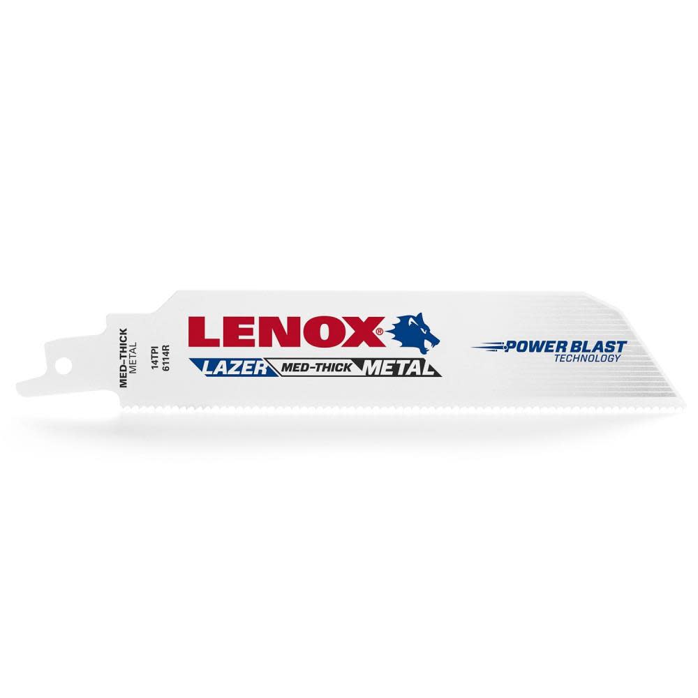 Lenox Reciprocating Saw Blade B6114R 6″ X 1″ X .035″ X 14 TPI 25pk - Flockneti