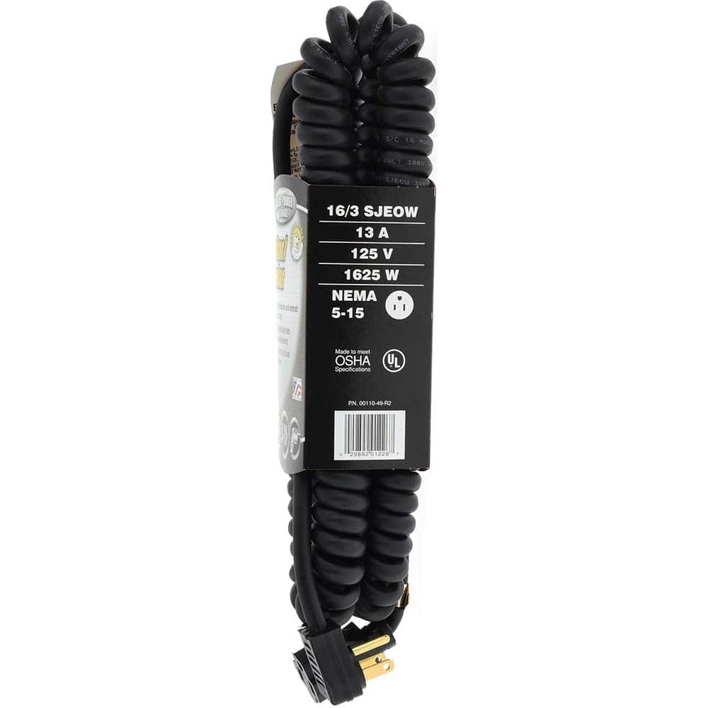 Southwire 4-20′ Black 16/3 SJEOW Coiled Extension Cord - Flockneti