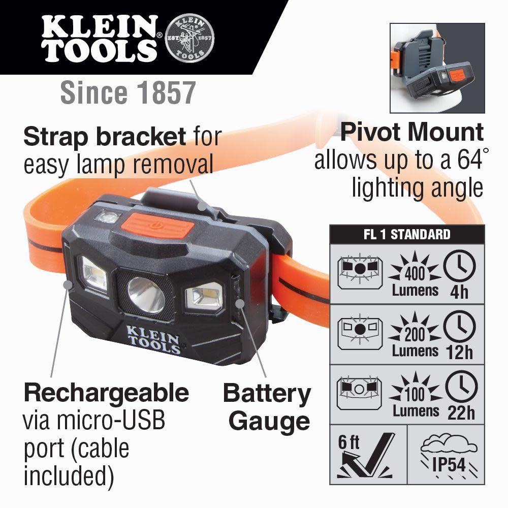 Klein Tools Rechargeable Auto-Off Headlamp - Flockneti