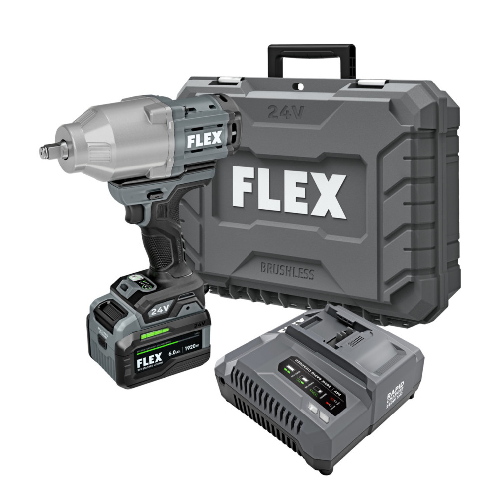 FLEX 24V 1/2″ High Torque Impact Wrench Stacked-Lithium Kit - Flockneti