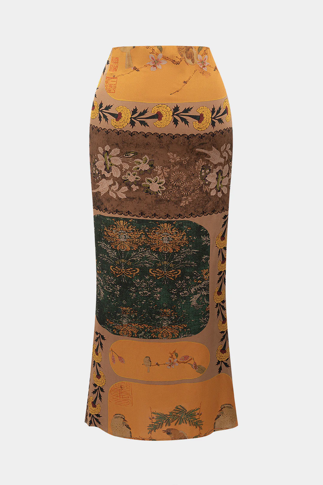 Floral Print Ruched Skirt - Flockneti