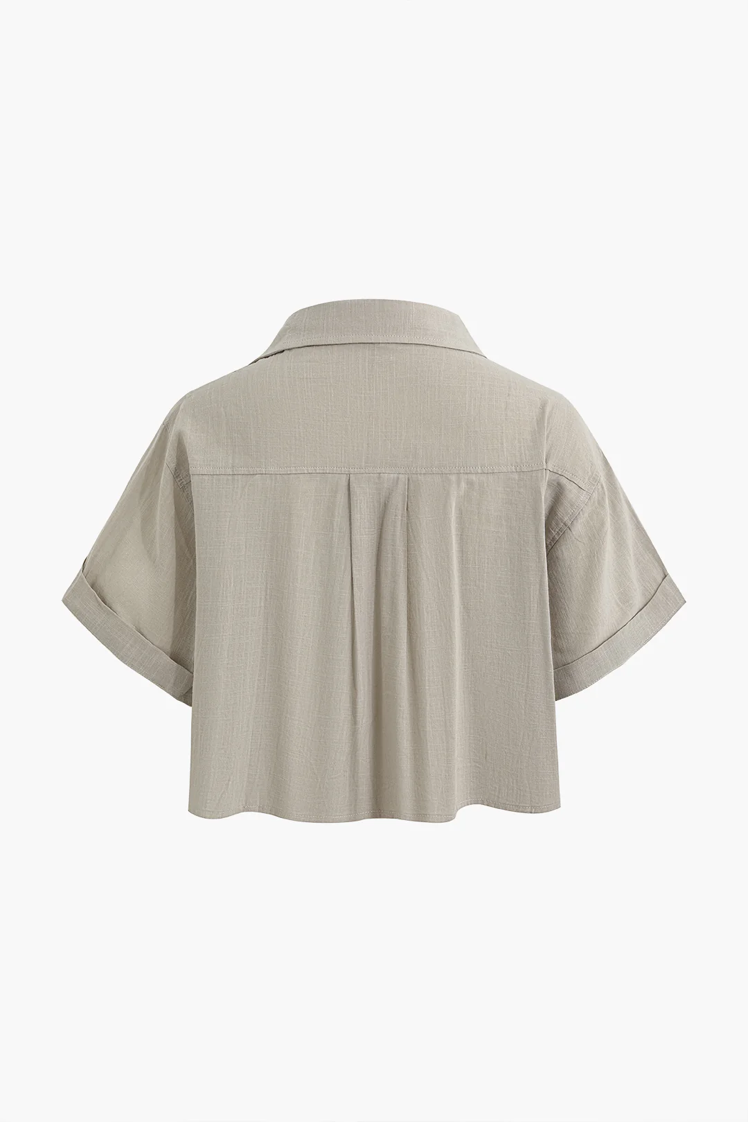 Solid Button Short-Sleeve Shirt - Flockneti