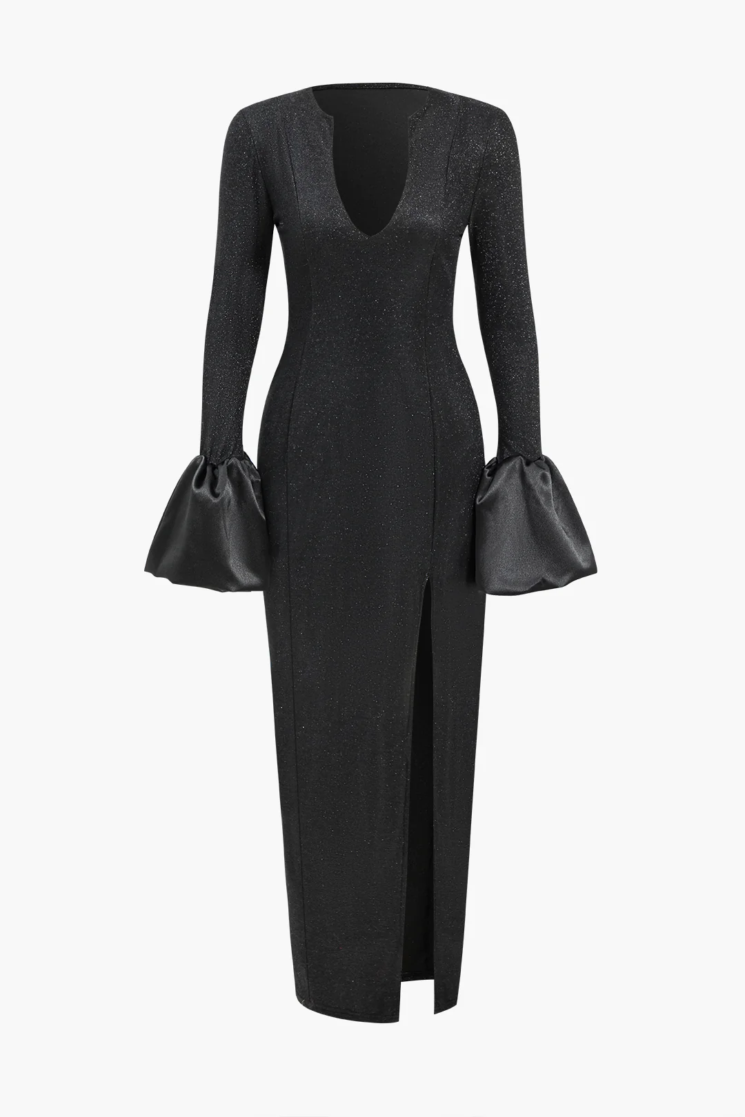 Patchwork Glitter Long Sleeve Maxi Dress - Flockneti