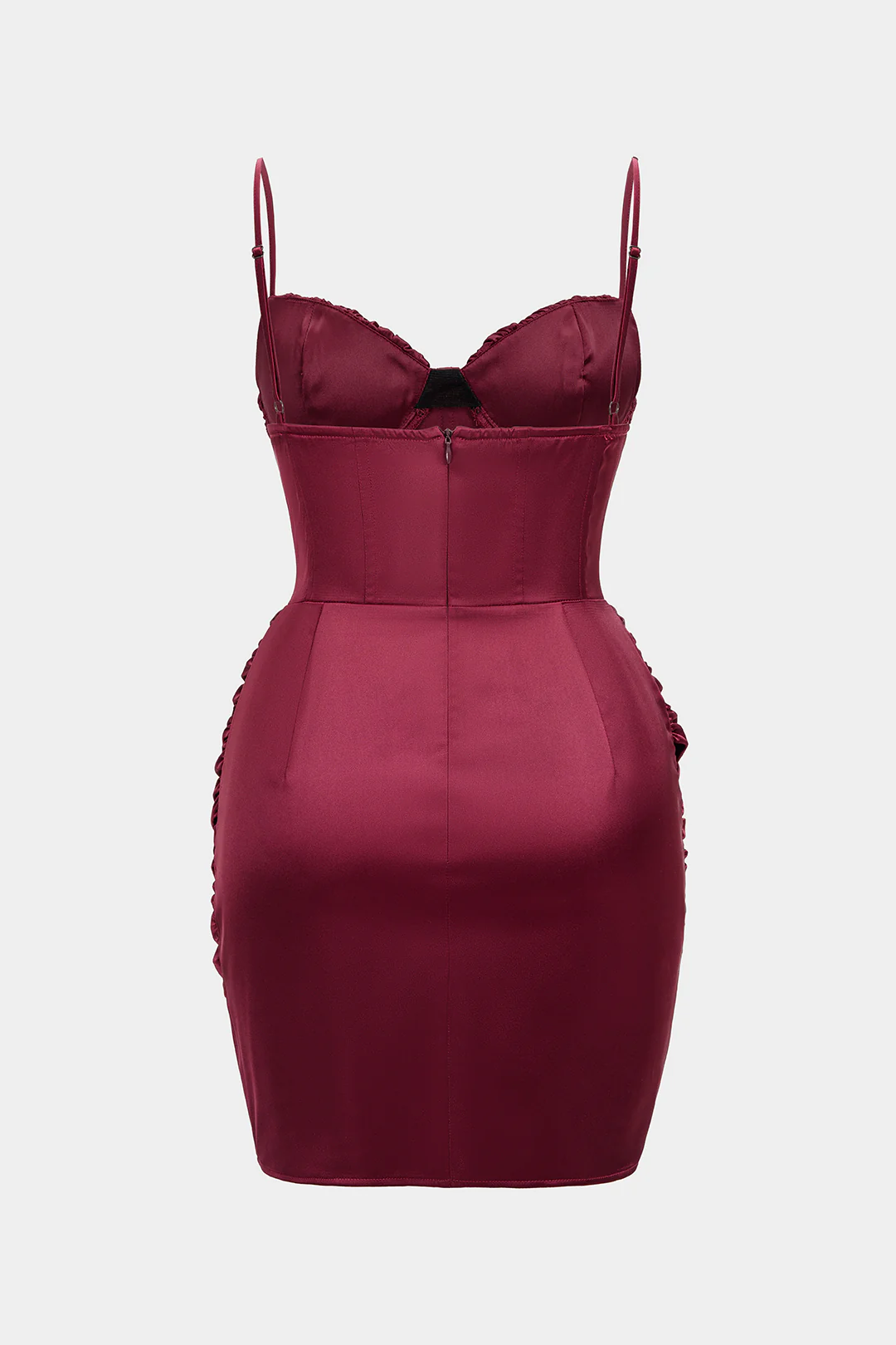 Satin Ruched Sleeveless Midi Dress - Flockneti
