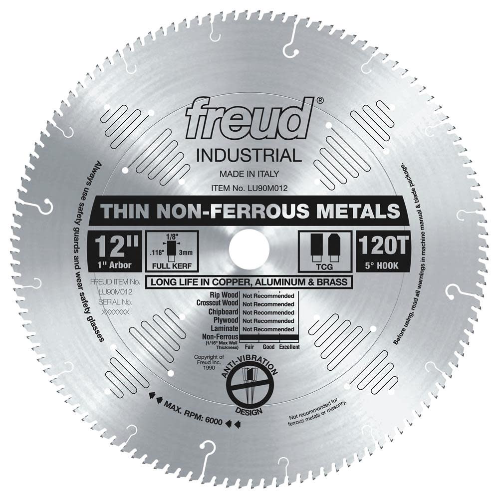 Freud 12 In. x 120T Thin Stock Non-Ferrous Metal Blade - Flockneti