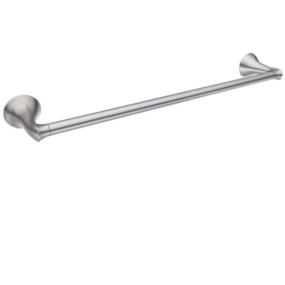 Moen Darcy Brushed Nickel 18″ Towel Bar with Press & Mark Stamp - Flockneti