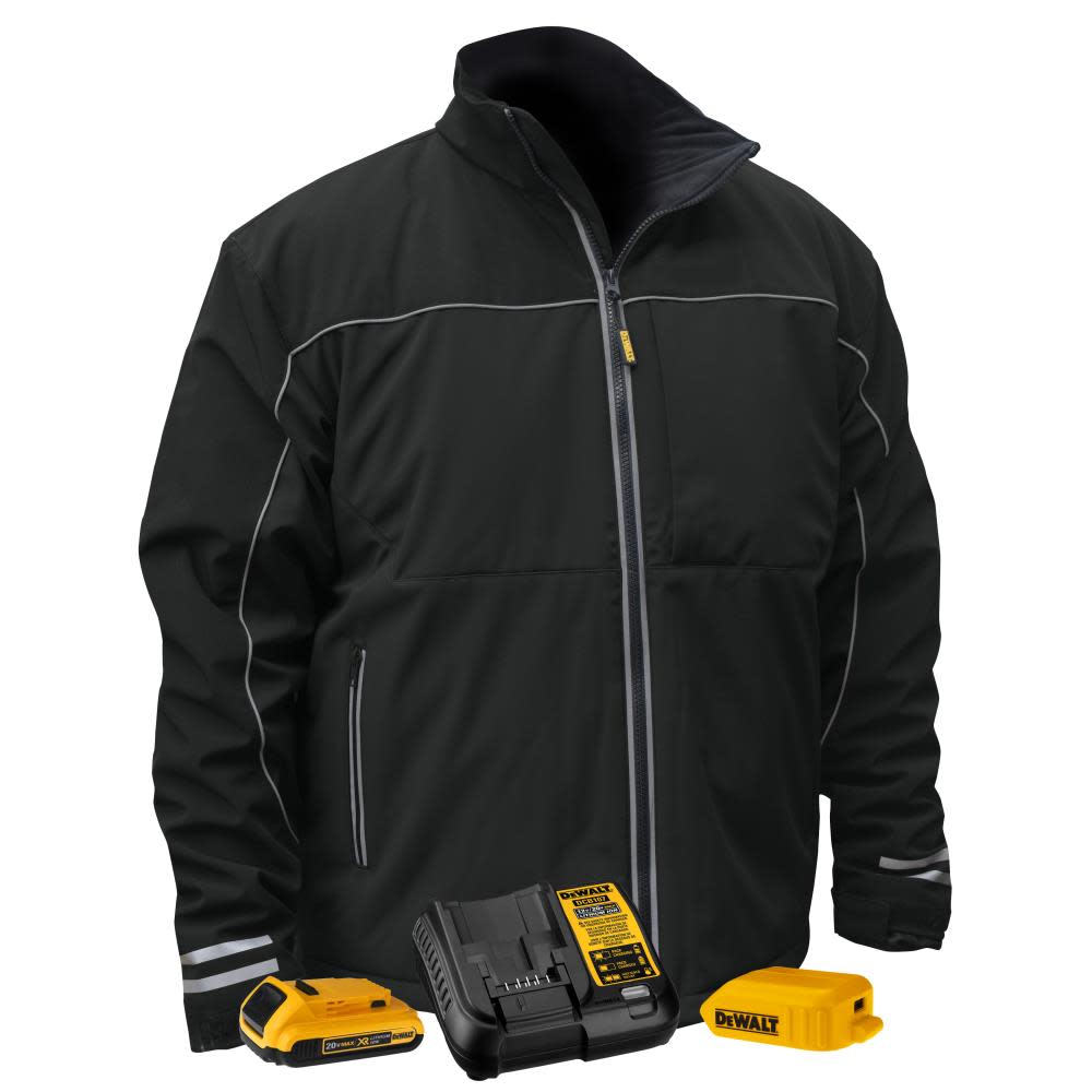 DEWALT Unisex Lightweight Heated Kit Soft Shell Black Work Jacket 2X - Flockneti