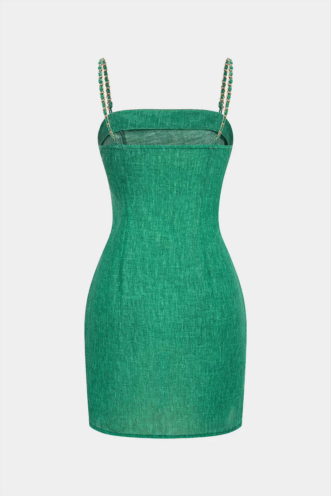 Metallic Chain Asymmetrical Sleeveless Mini Dress - Flockneti