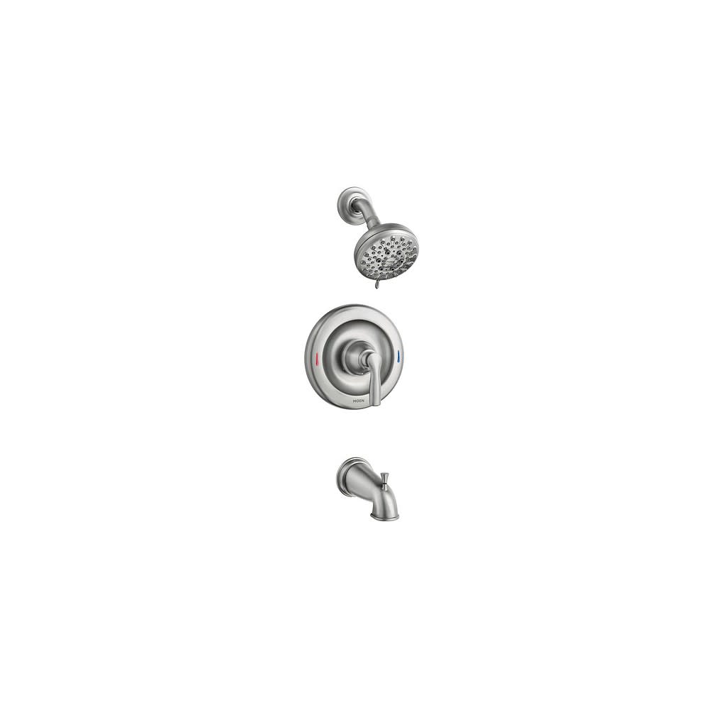 Moen Hilliard Tub/Shower Faucet Spot Resist Brushed Nickel 4″ - Flockneti