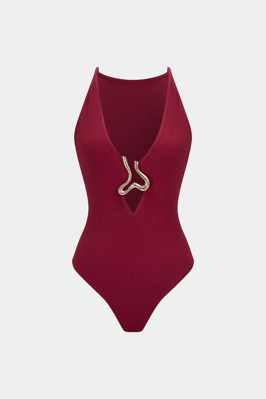 Metallic Decor V-Neck Sleeveless Bodysuit - Flockneti