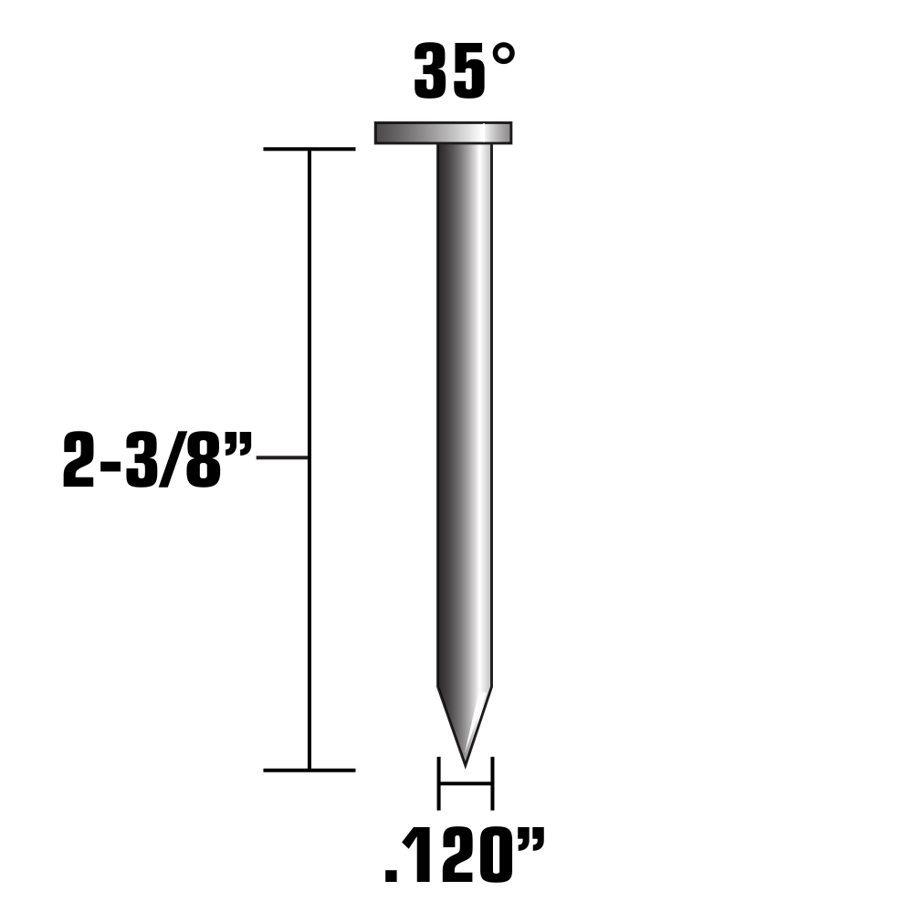 Metabo HPT 2-3/8 In. x.120 Ring Bright Basic Clipped Head Fastener - Flockneti