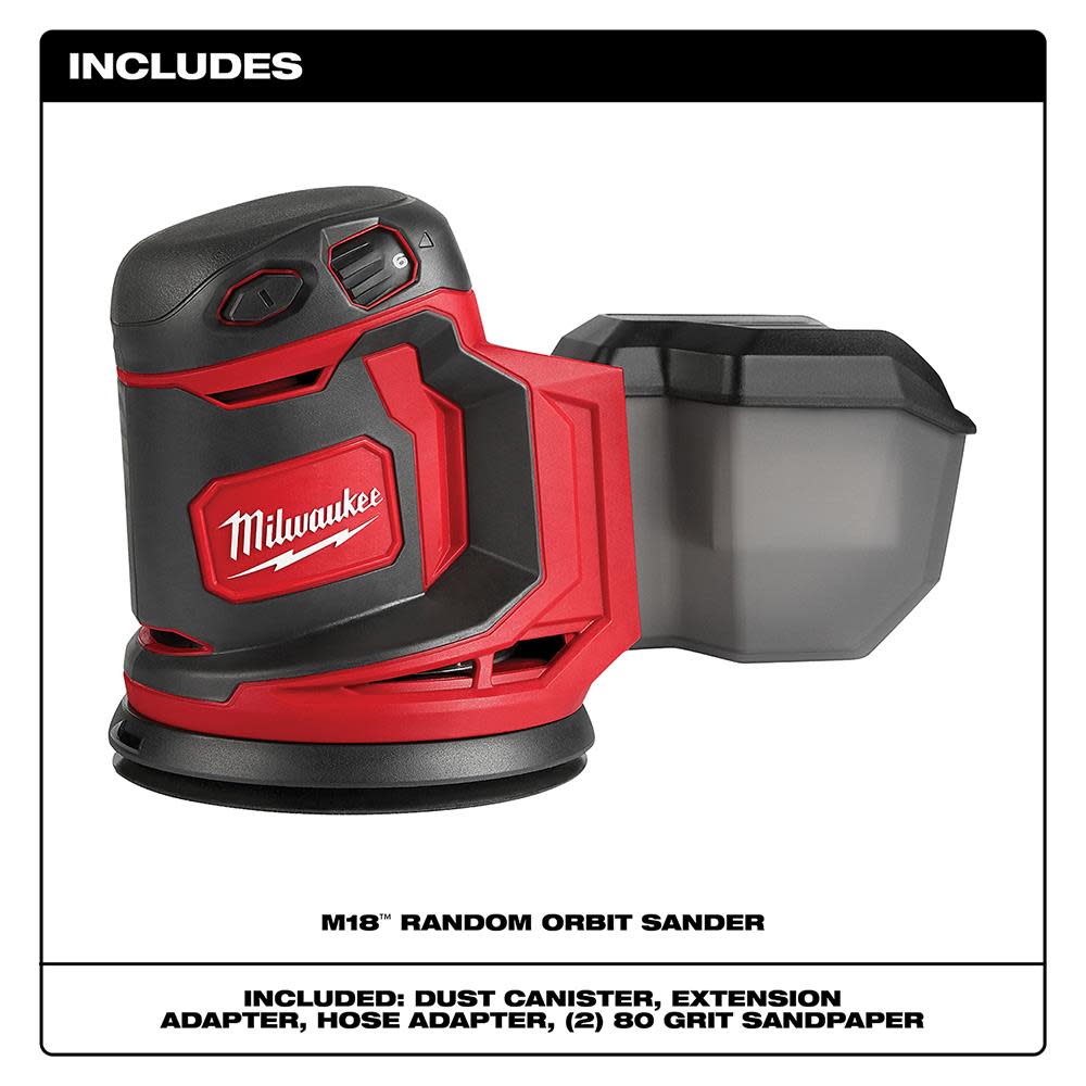 Milwaukee M18 Random Orbit Sander (Bare Tool) - Flockneti
