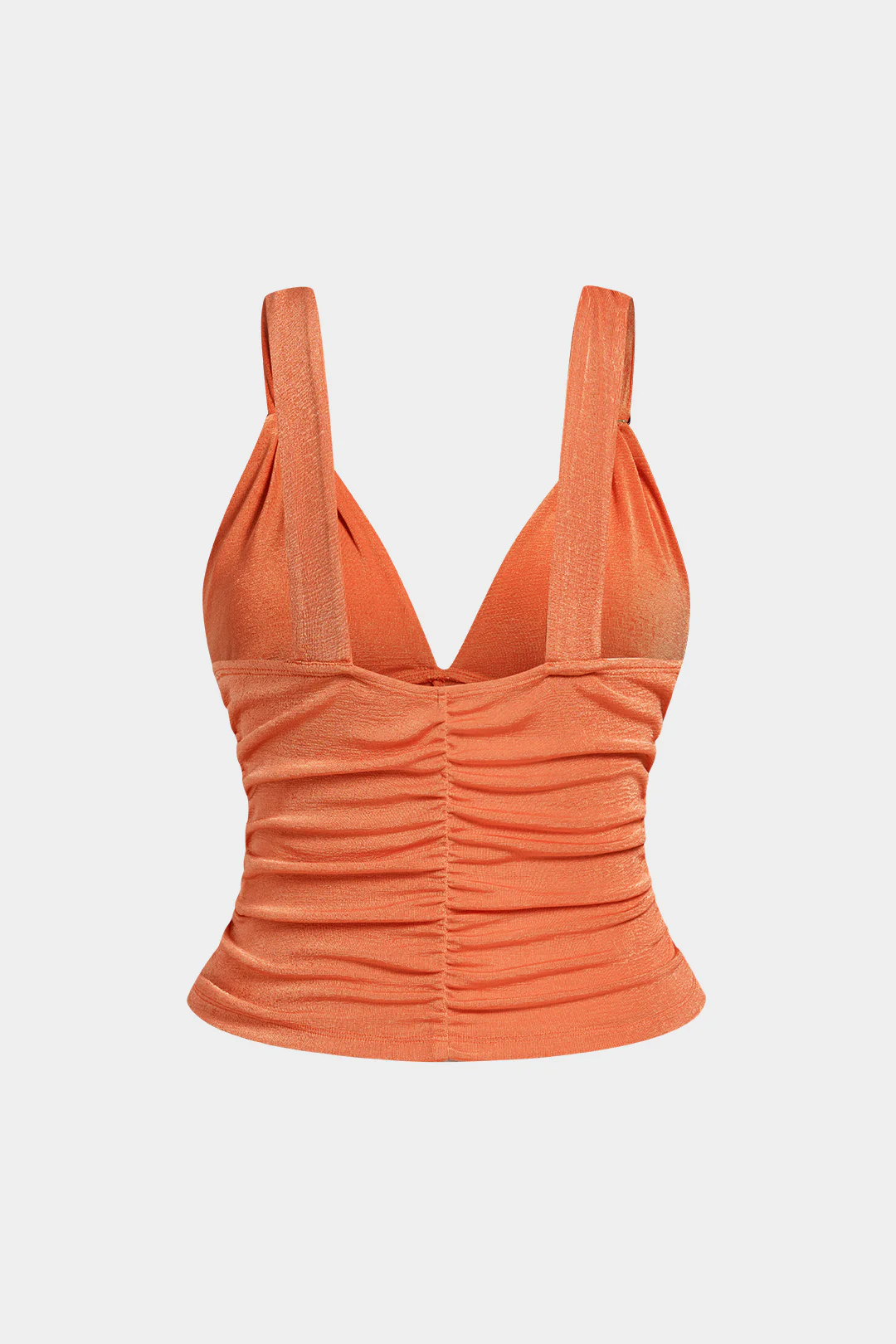 Plus Size V-Neck Metallic Ruched Cami Top - Flockneti