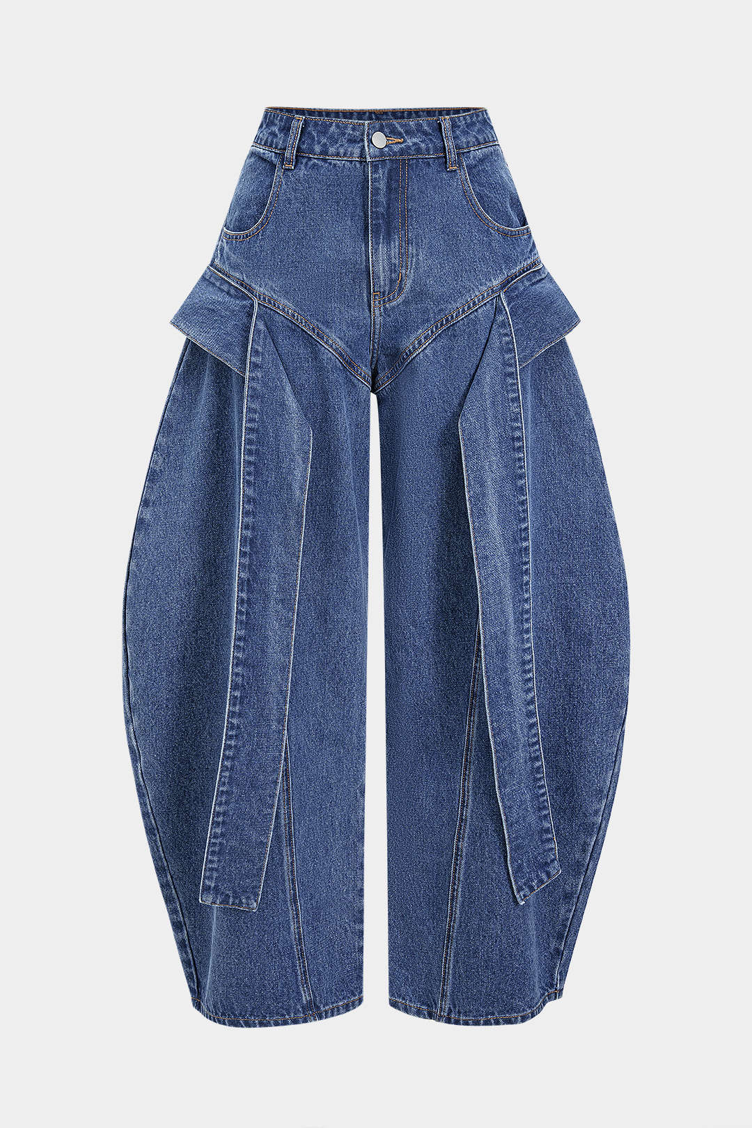 Denim Wide Leg Low Waist Barrel Jeans - Flockneti